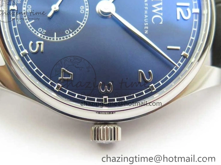 MIROTIME 0502 TimelessDesign Portuguese IW358304 ZF 1:1 Best Edition SS Blue Dial on Leather Strap A 7078